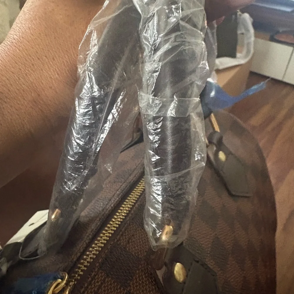 Checkered Brown Tote Bag - Picture 9 of 17